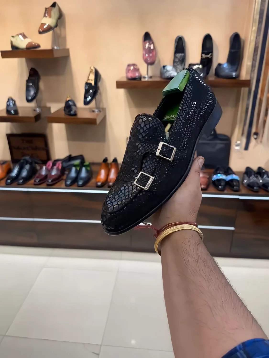 Signature Snake Foil Double Monk Moccasins