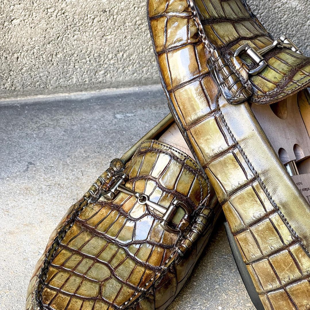 La Driver shoe en full crocodile