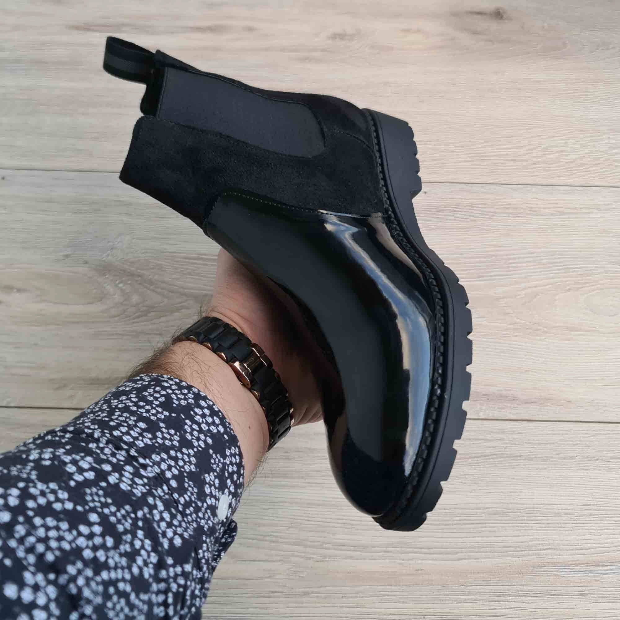 Splito Black Men's Leather Boots