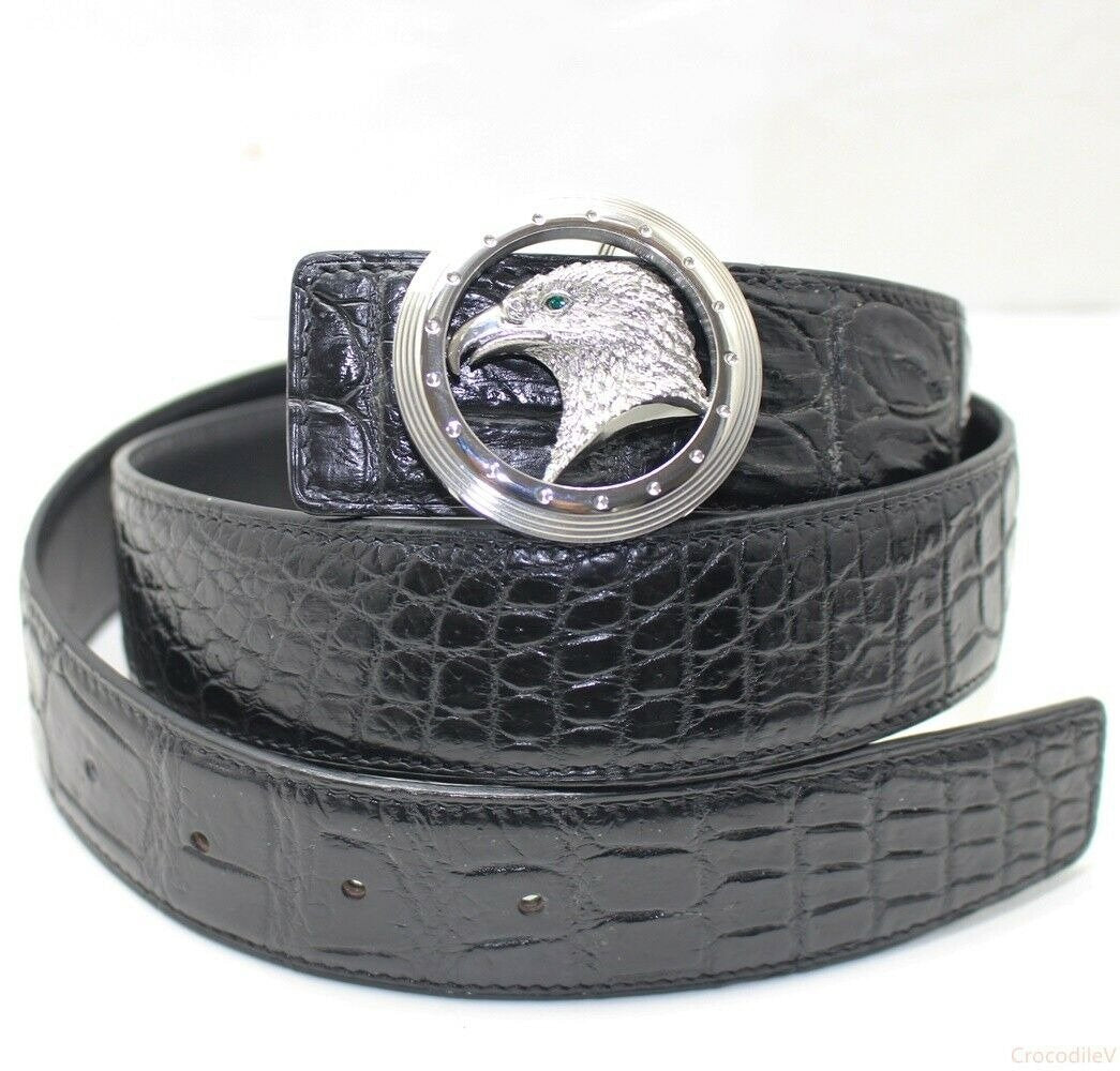 Men's Belt Genuine Crocodile Alligator Skin Leather Belt Handmade