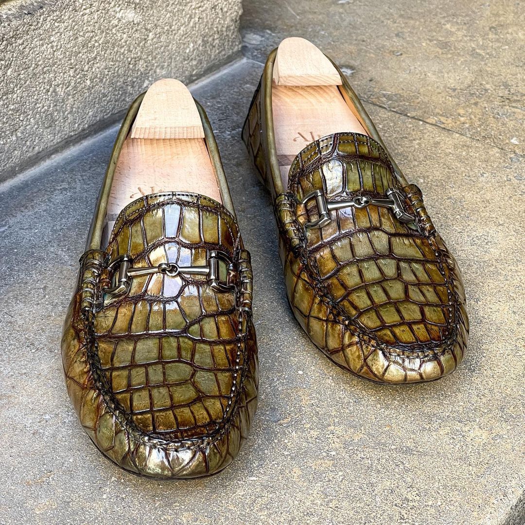 La Driver shoe en full crocodile