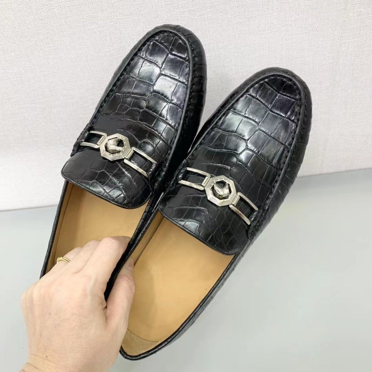 Men's Shoes Genuine Crocodile Alligator Skin Leather Handmade