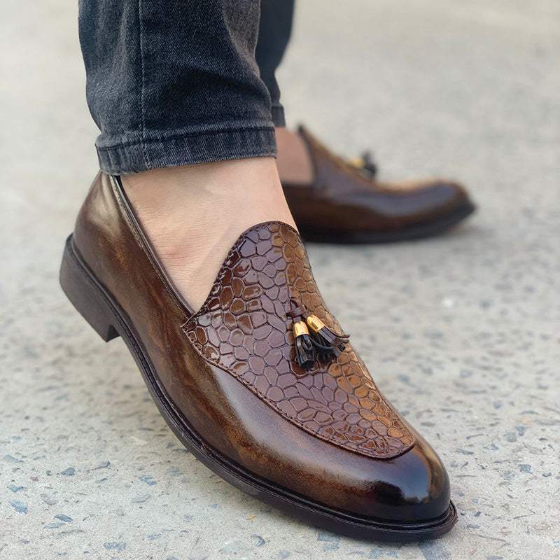 The Brown Textured Shoes
