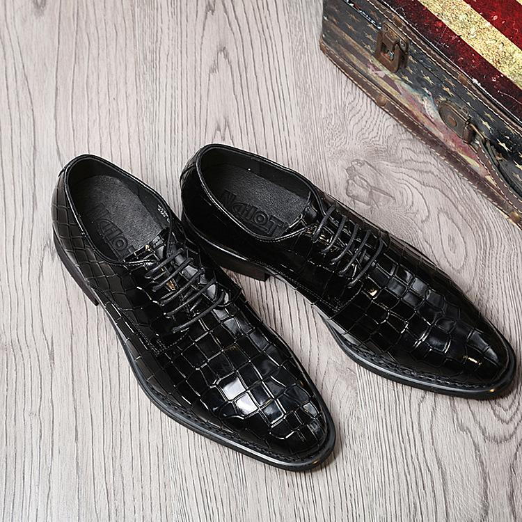 Crocodile Print Leather Men's Shoes Wedding
