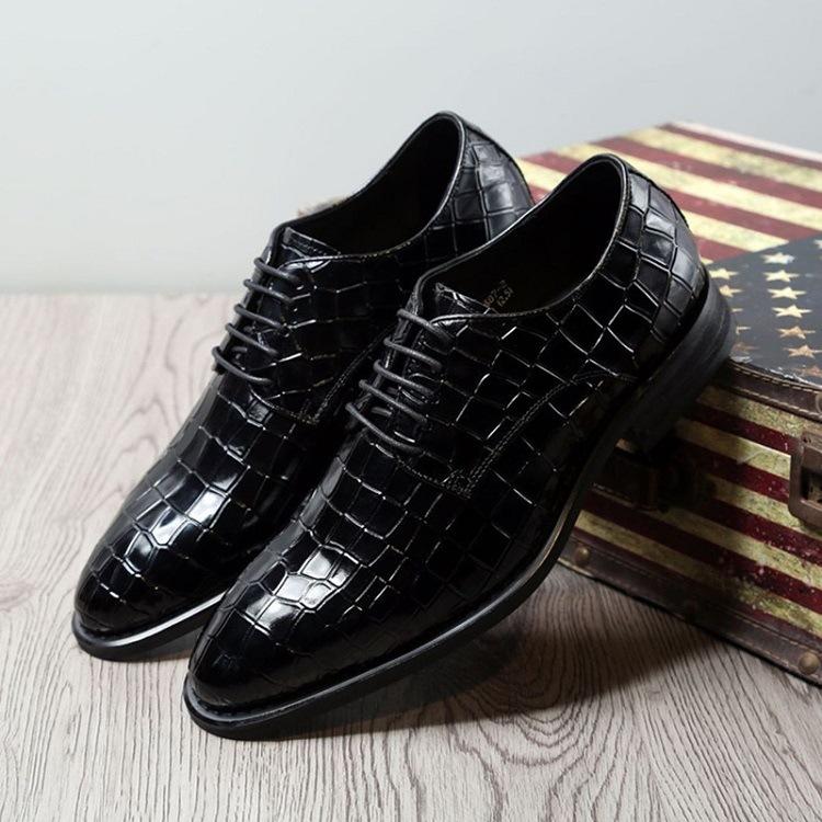 Crocodile Print Leather Men's Shoes Wedding