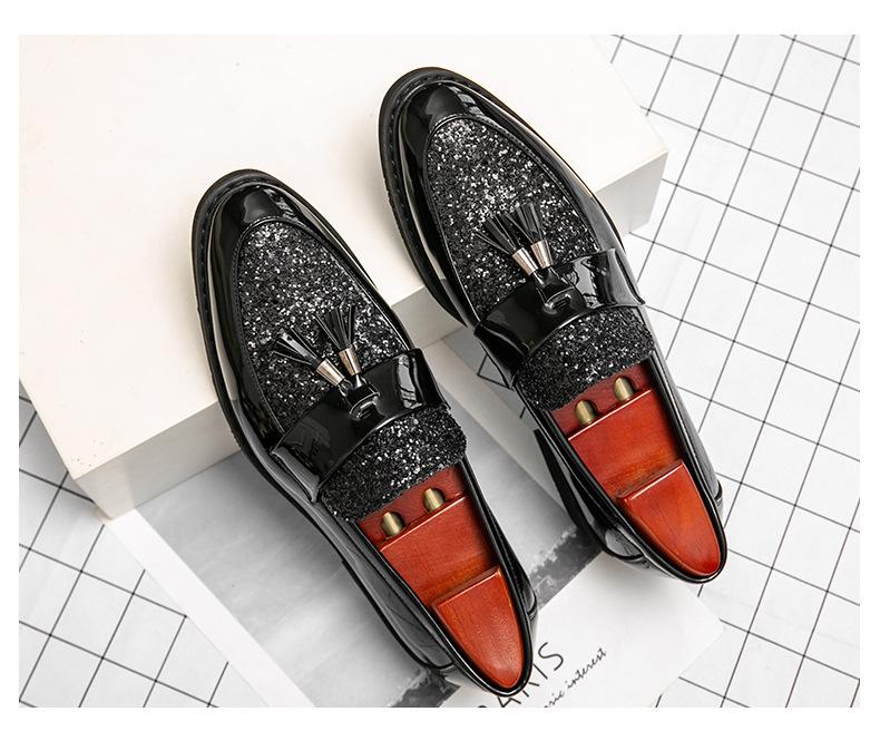 Sequined Chelsea Leather Boots