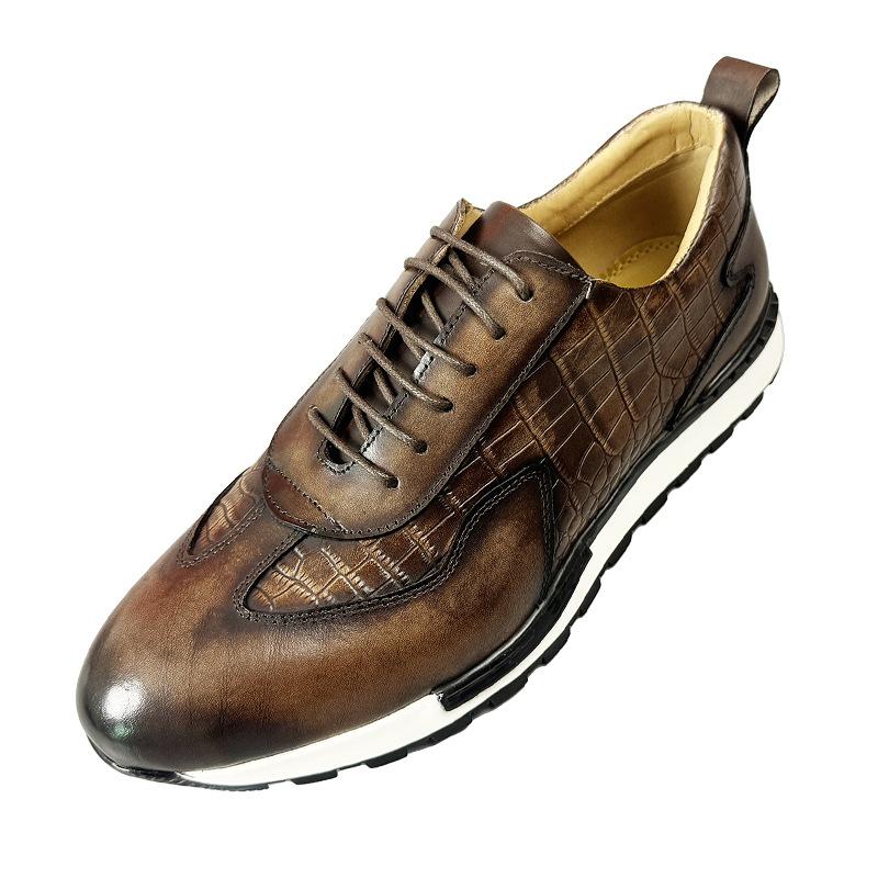 Handmade old vintage leather sneakers