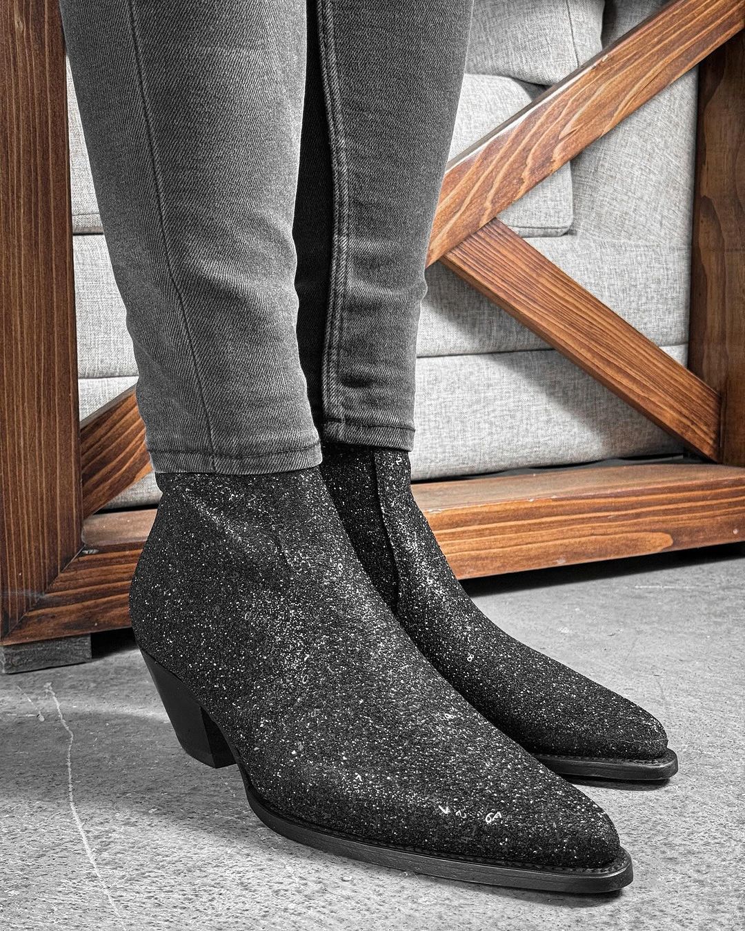 Men's Sequin Boots