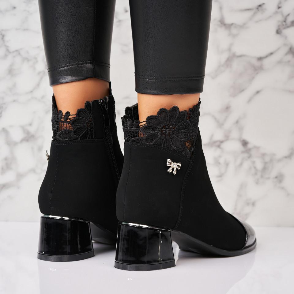 Lace-Stitched Little Bow Ankle Boots