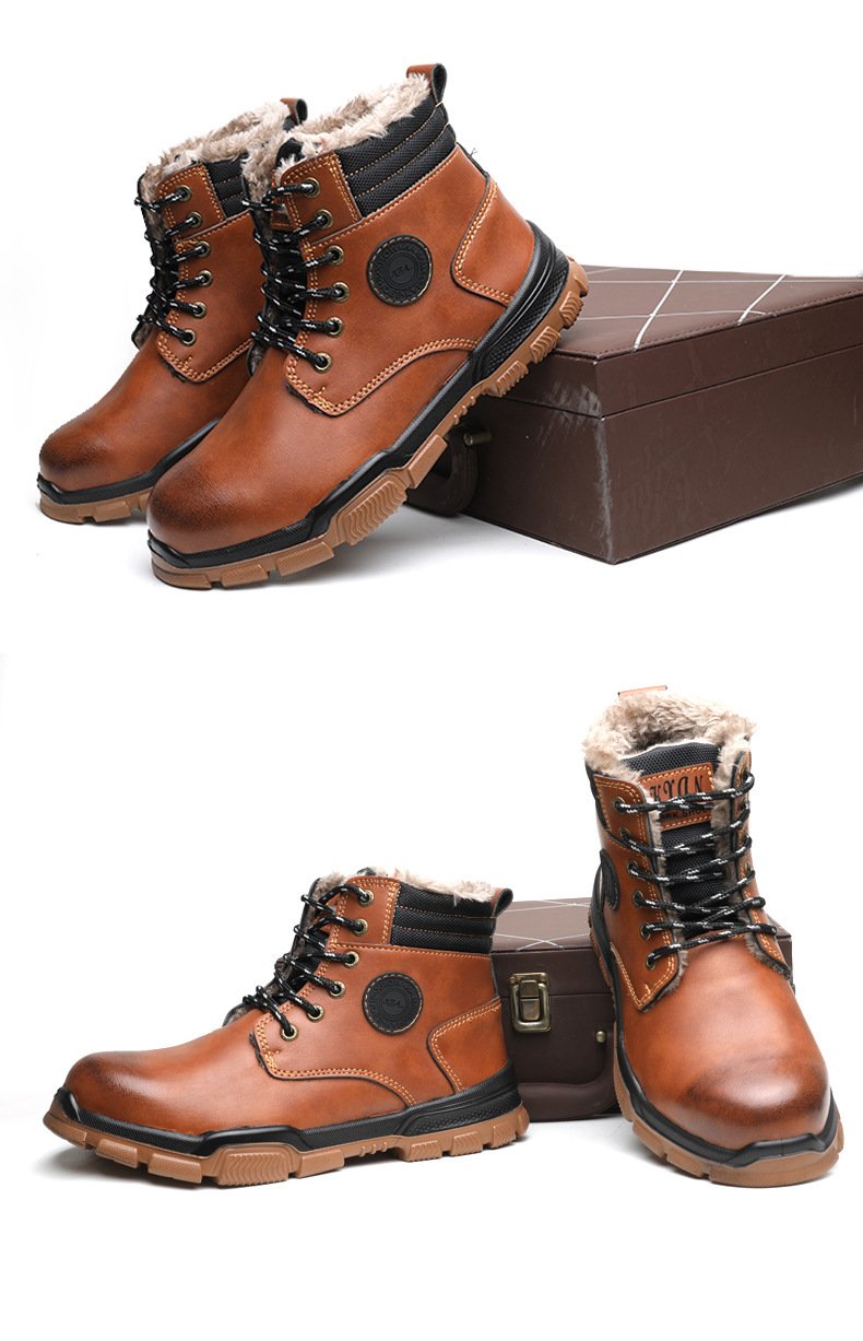 Padded Men's Microfiber Leather Kevlar Protective Shoes