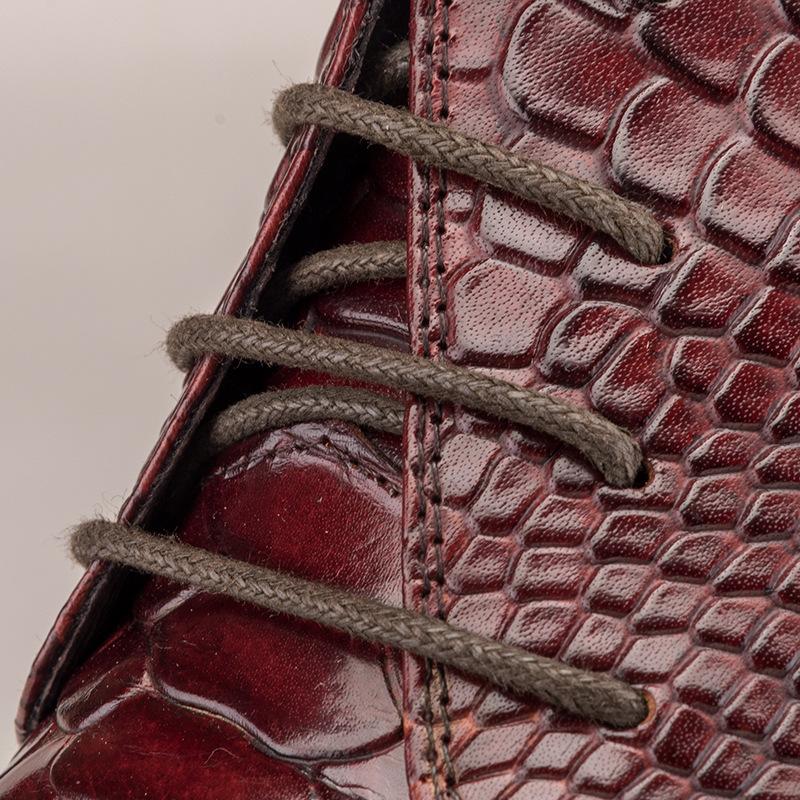 Crocodile print men's mid-calf boots