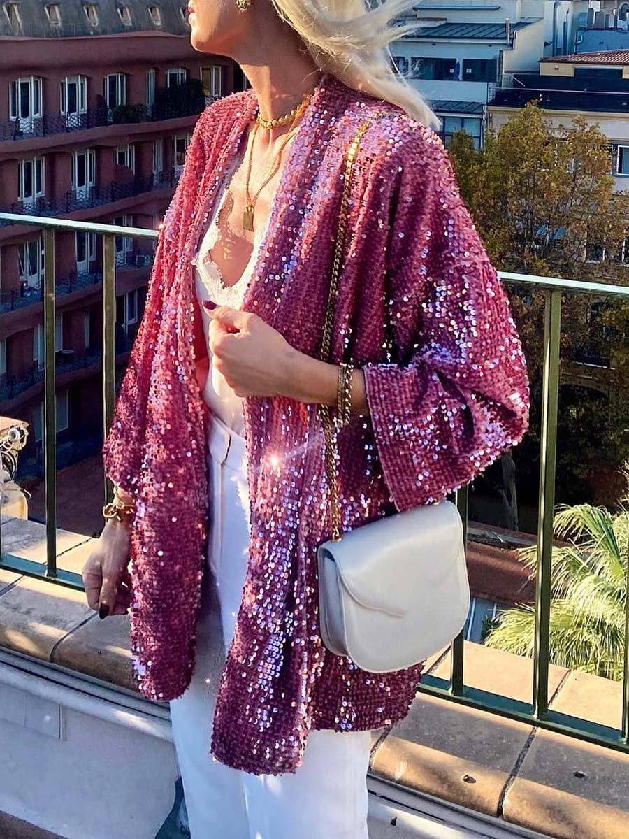 Sequined Loose Cardigan