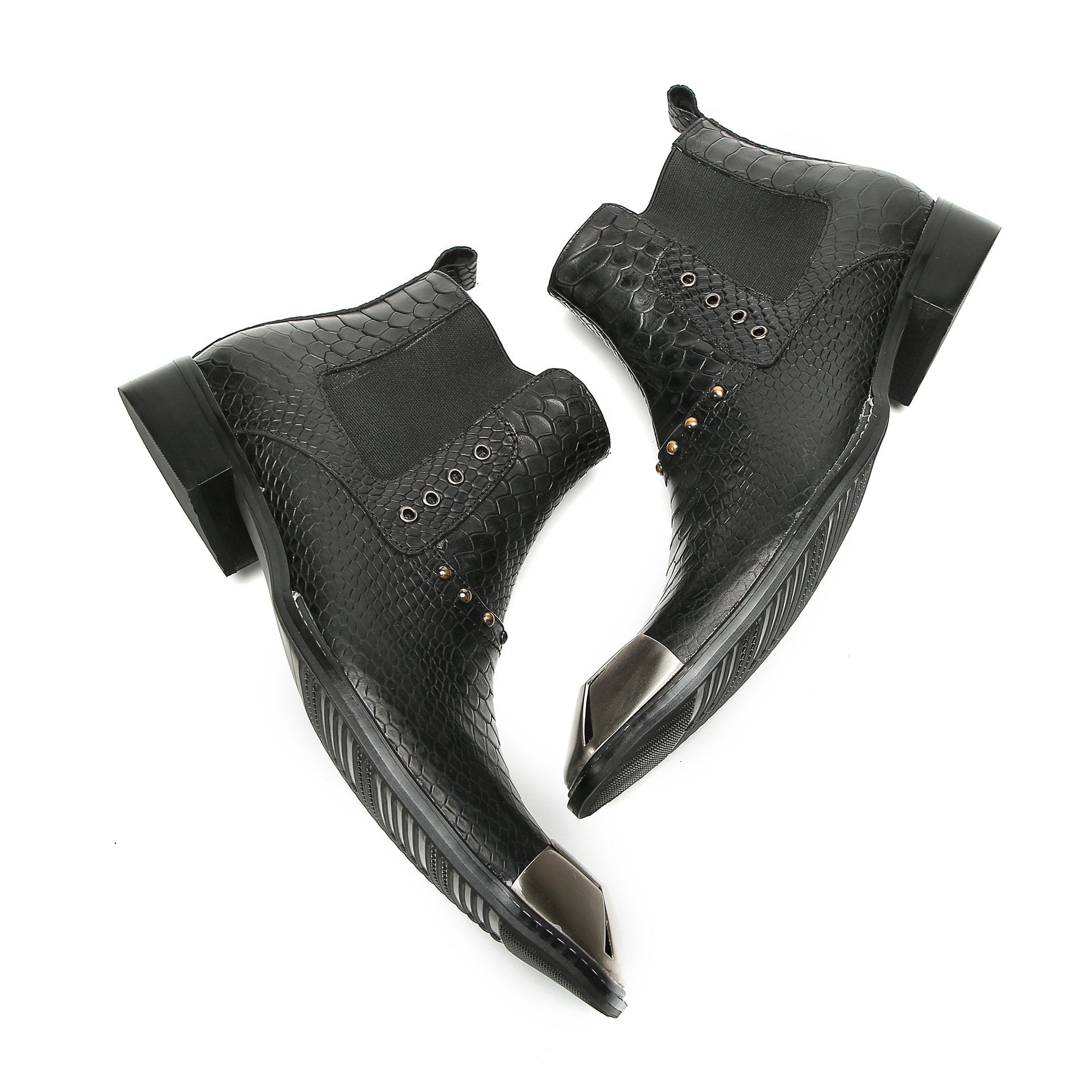 Cowhide Round Toe Chelsea Boots