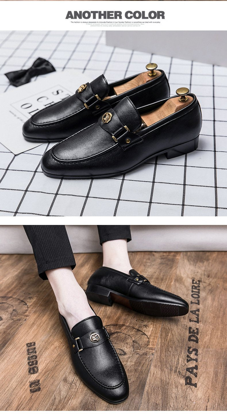 Mens Dress Shoes Slip-On Shoes Genuine Leather Loafers Shoes for Men - 0018