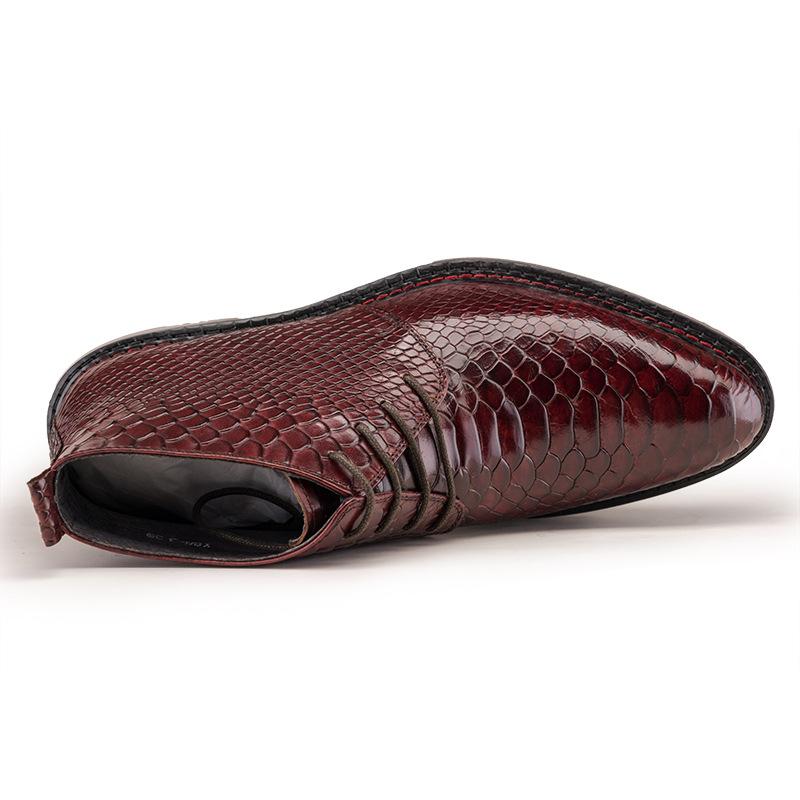 Crocodile print men's mid-calf boots