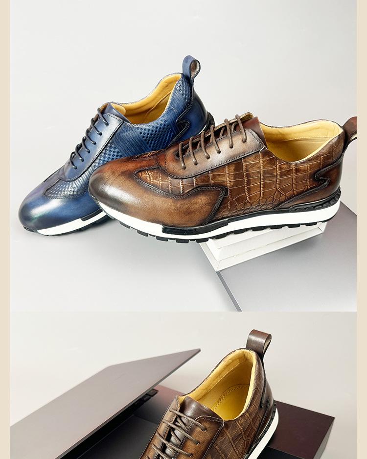 Handmade old vintage leather sneakers