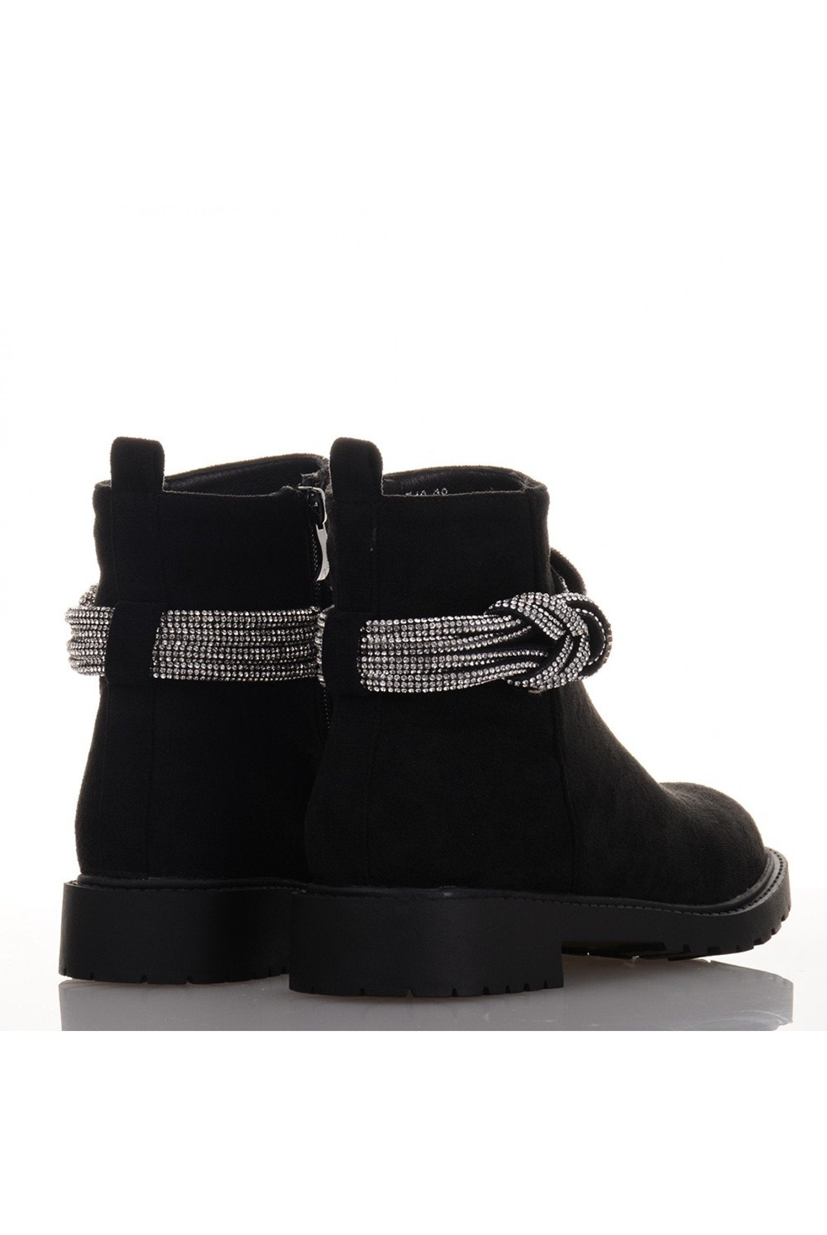 Rhinestone-Embellished Elegant Flat Boots