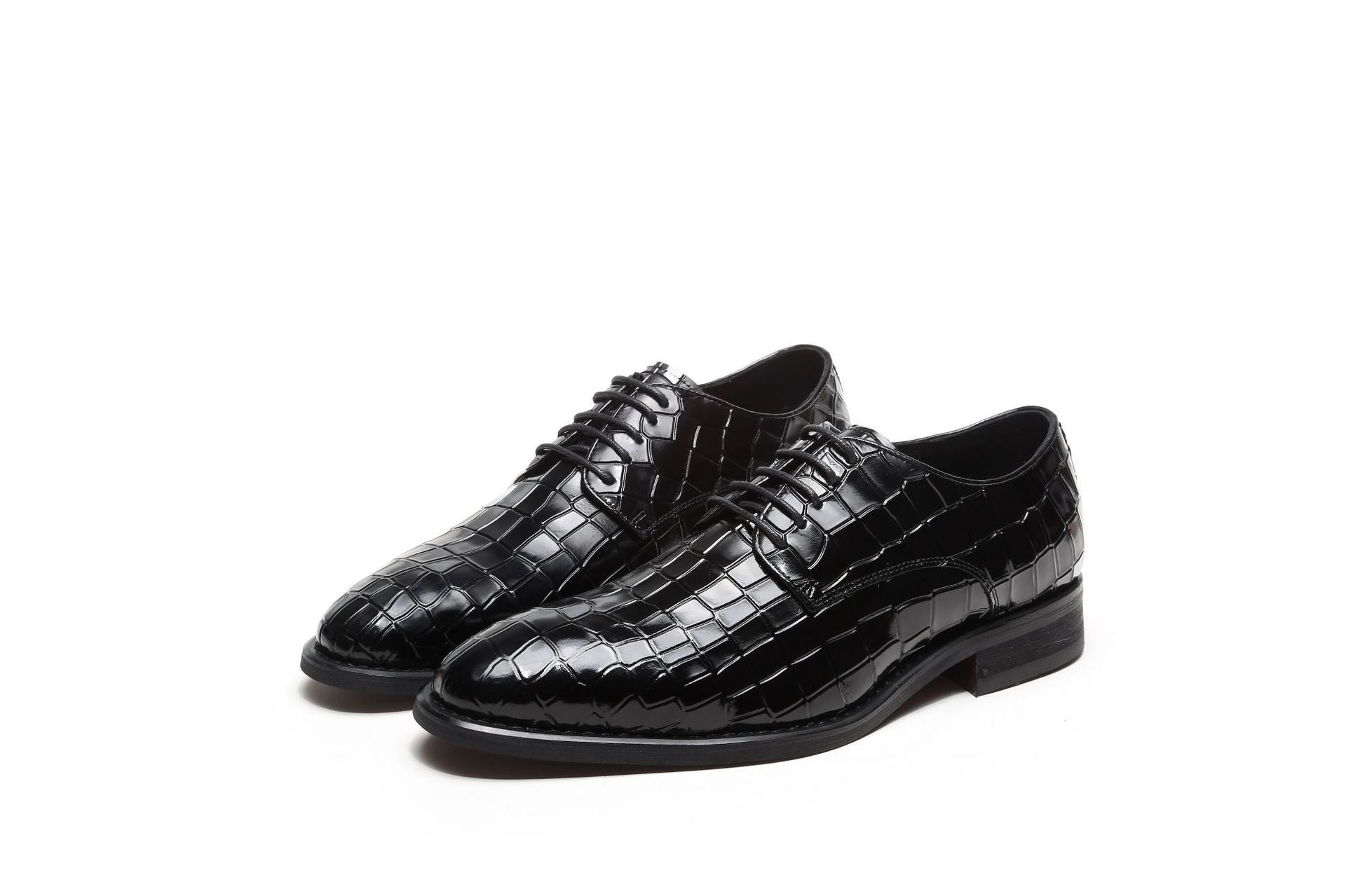 Crocodile Print Leather Men's Shoes Wedding