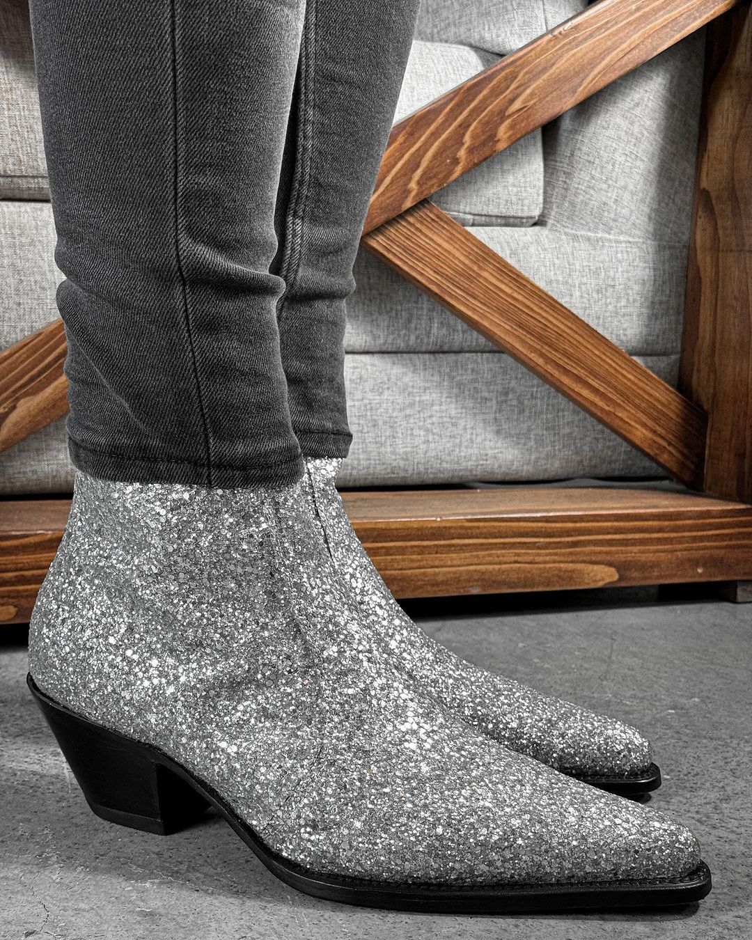 Men's Sequin Boots