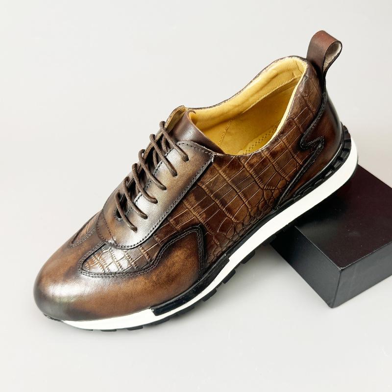 Handmade old vintage leather sneakers