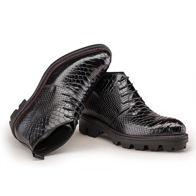 Crocodile print men's mid-calf boots