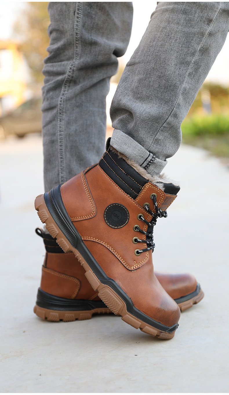 Padded Men's Microfiber Leather Kevlar Protective Shoes