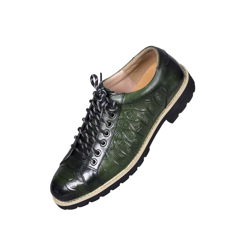 Cowhide Inner Height Increase Lace-Up Shoes