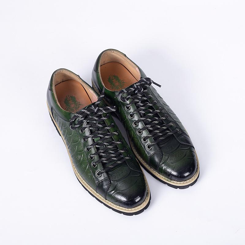 Cowhide Inner Height Increase Lace-Up Shoes