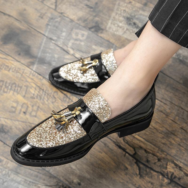 Sequined Chelsea Leather Boots