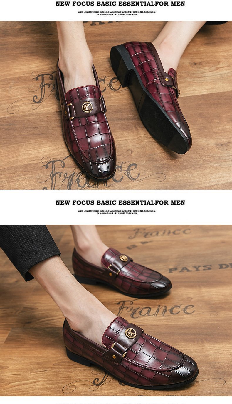 Mens Dress Shoes Slip-On Shoes Genuine Leather Loafers Shoes for Men - 0019