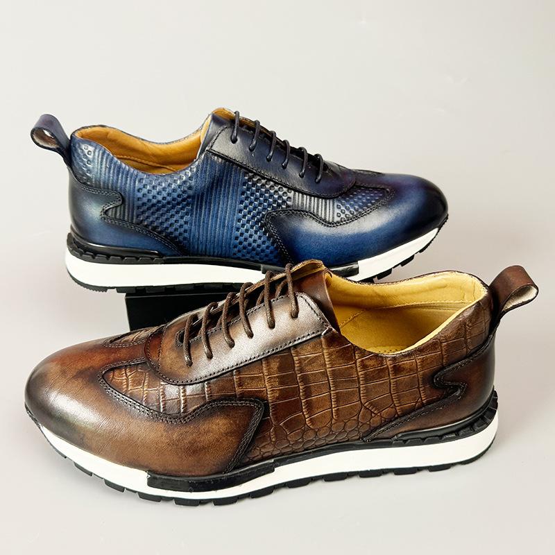 Handmade old vintage leather sneakers