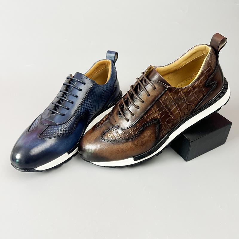 Handmade old vintage leather sneakers