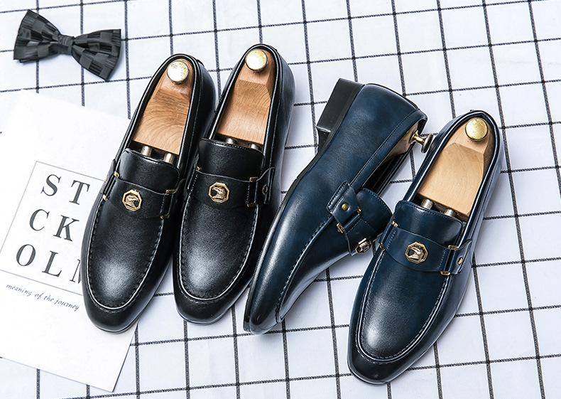 Mens Dress Shoes Slip-On Shoes Genuine Leather Loafers Shoes for Men - 0018