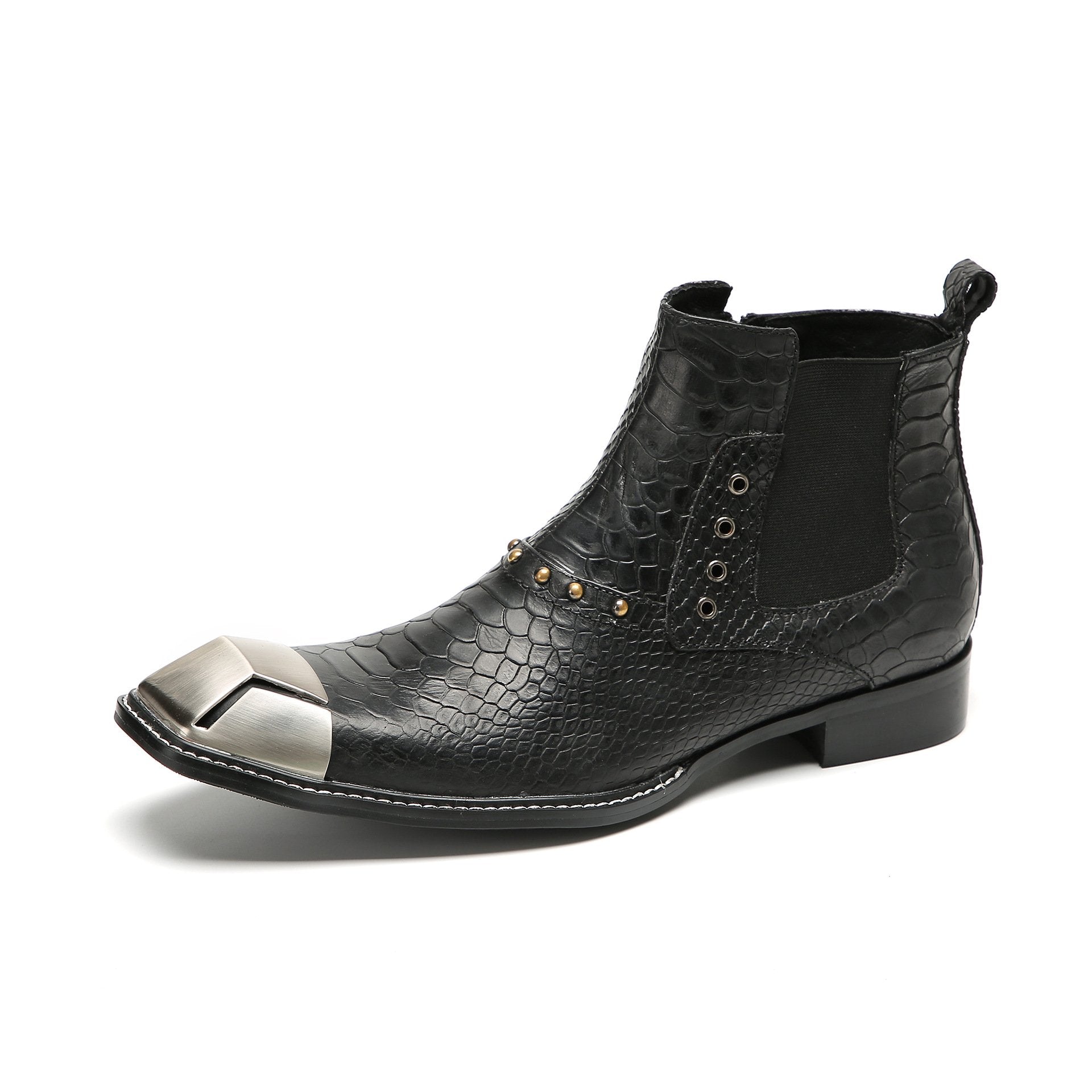 Cowhide Round Toe Chelsea Boots