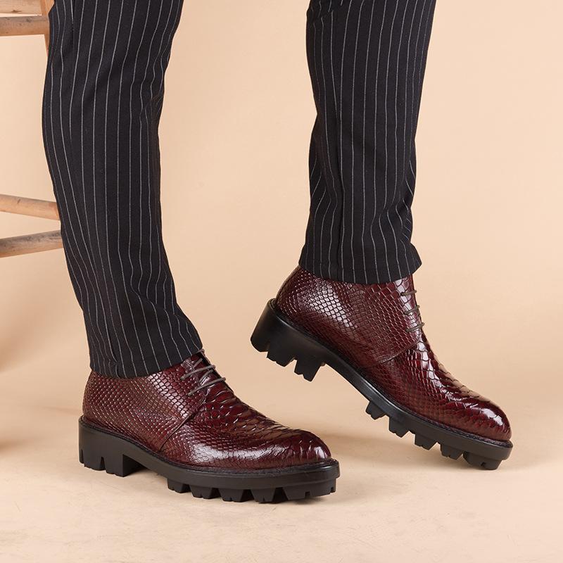 Crocodile print men's mid-calf boots