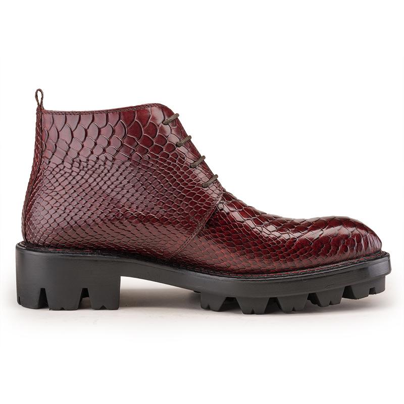 Crocodile print men's mid-calf boots