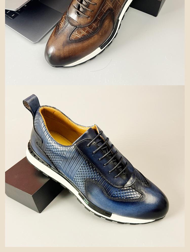 Handmade old vintage leather sneakers