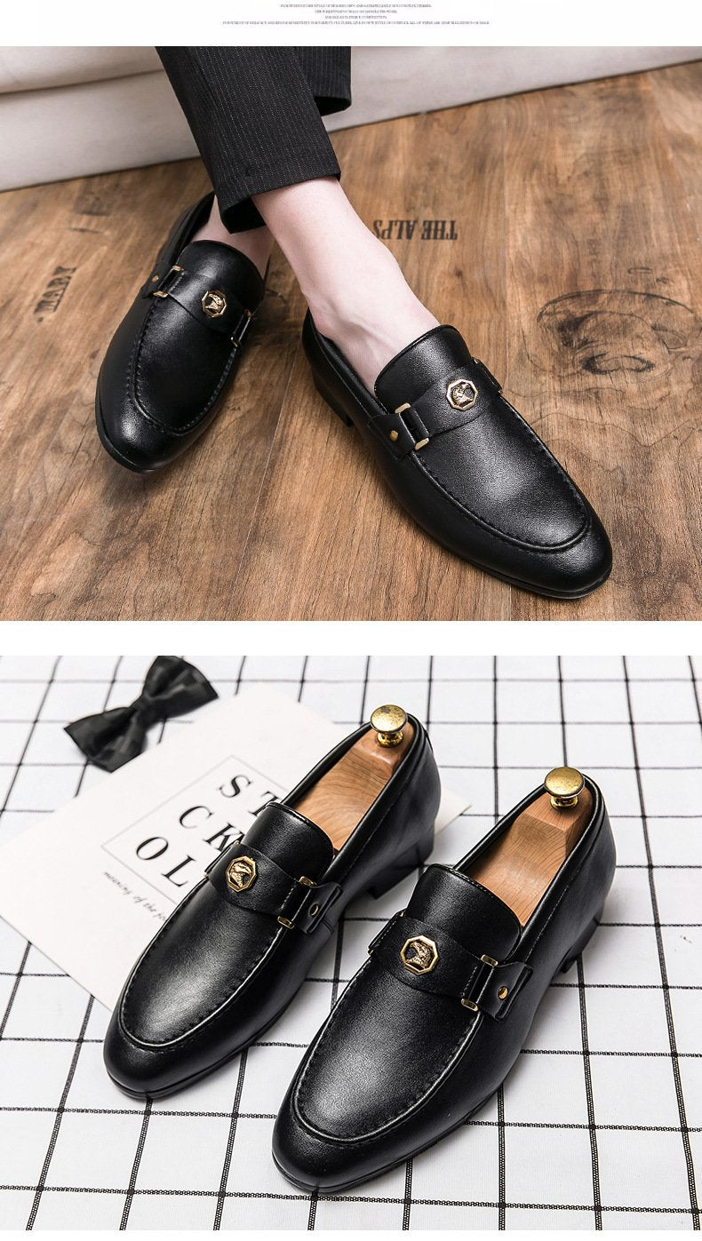 Mens Dress Shoes Slip-On Shoes Genuine Leather Loafers Shoes for Men - 0018