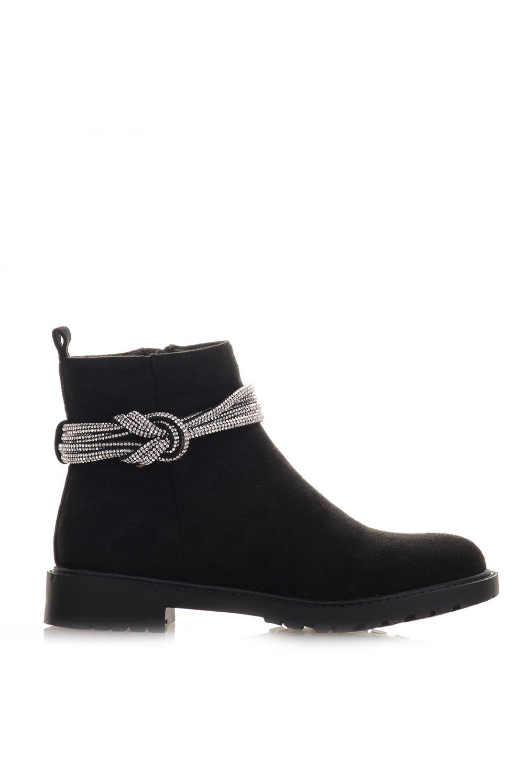 Rhinestone-Embellished Elegant Flat Boots