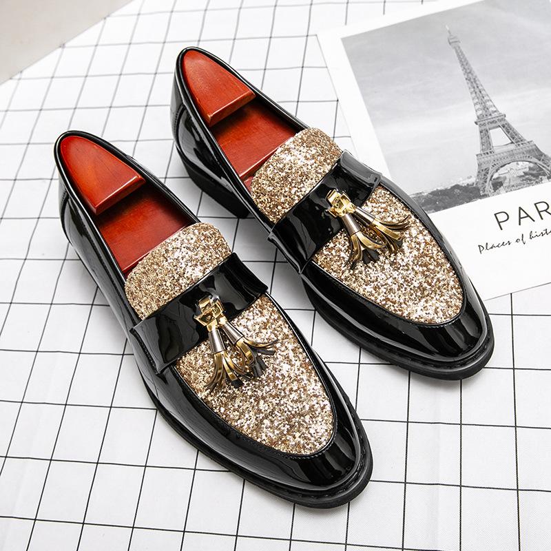 Sequined Chelsea Leather Boots