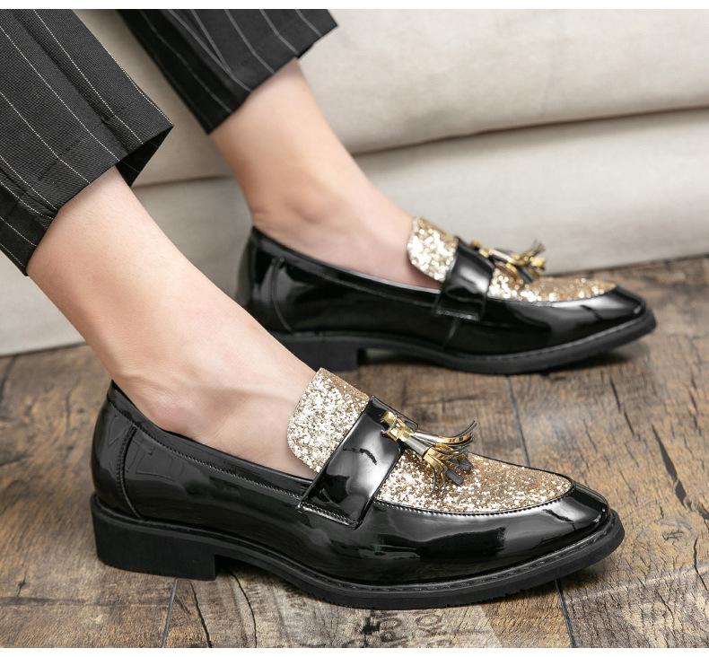 Sequined Chelsea Leather Boots