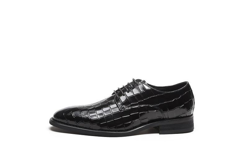 Crocodile Print Leather Men's Shoes Wedding
