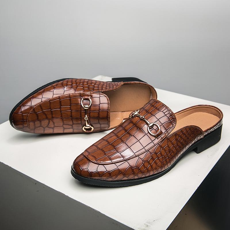 Crocodile print non-slip loafers