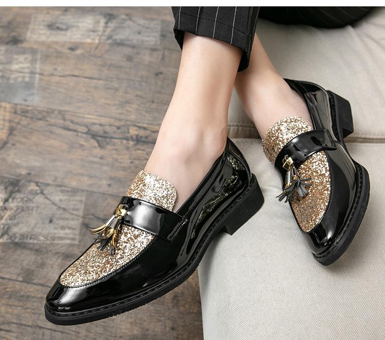 Sequined Chelsea Leather Boots