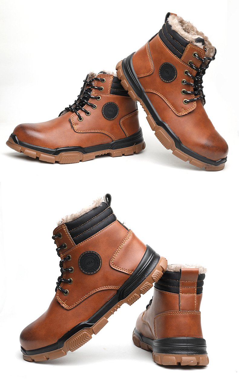 Padded Men's Microfiber Leather Kevlar Protective Shoes