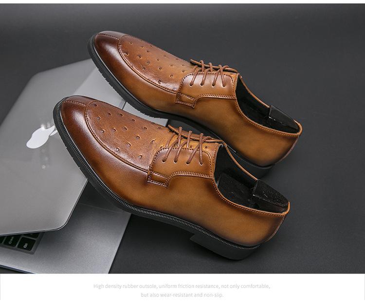 Ostrich Print Lace-Up Derby Shoes