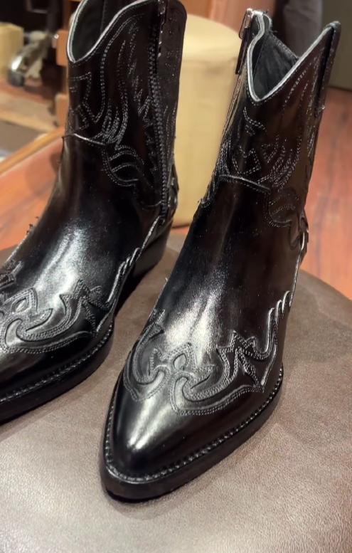 Cowboy Black Ankle Boots