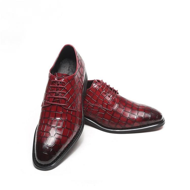 Crocodile Print Leather Men's Shoes Wedding