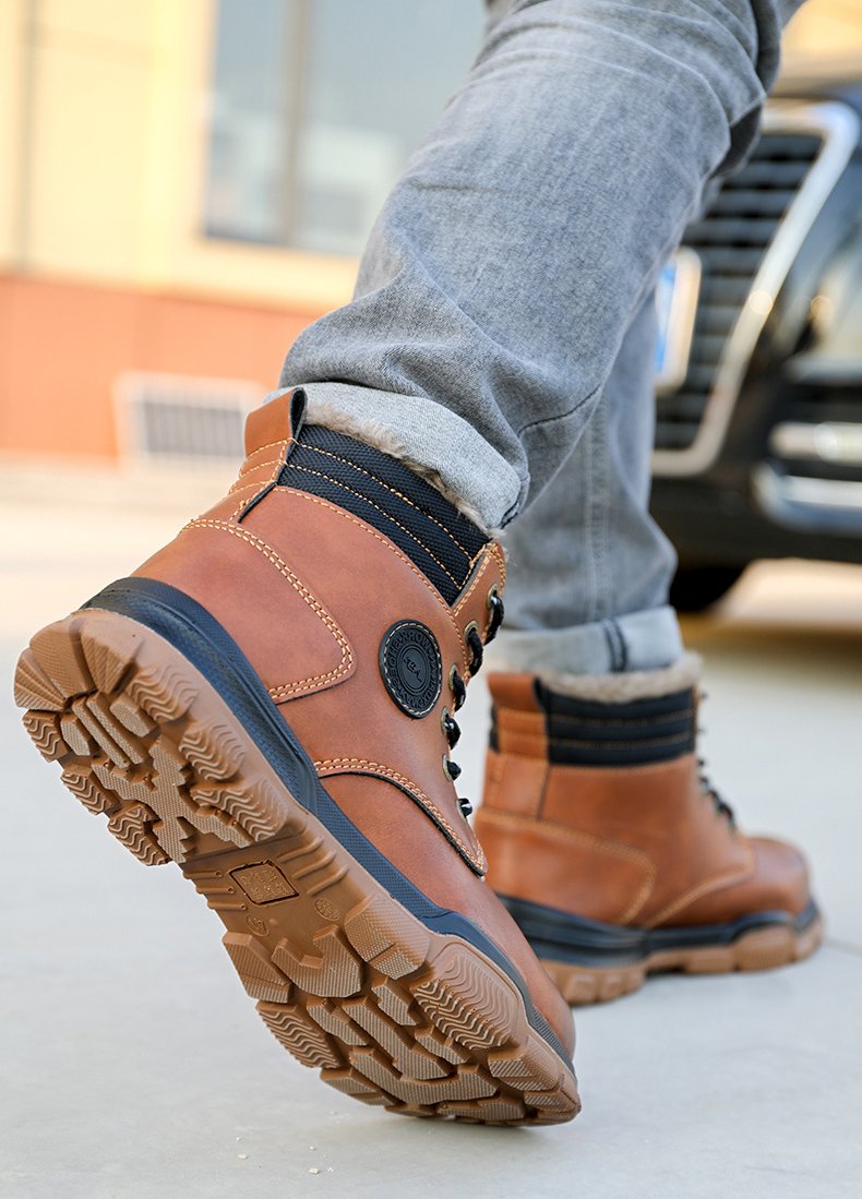 Padded Men's Microfiber Leather Kevlar Protective Shoes
