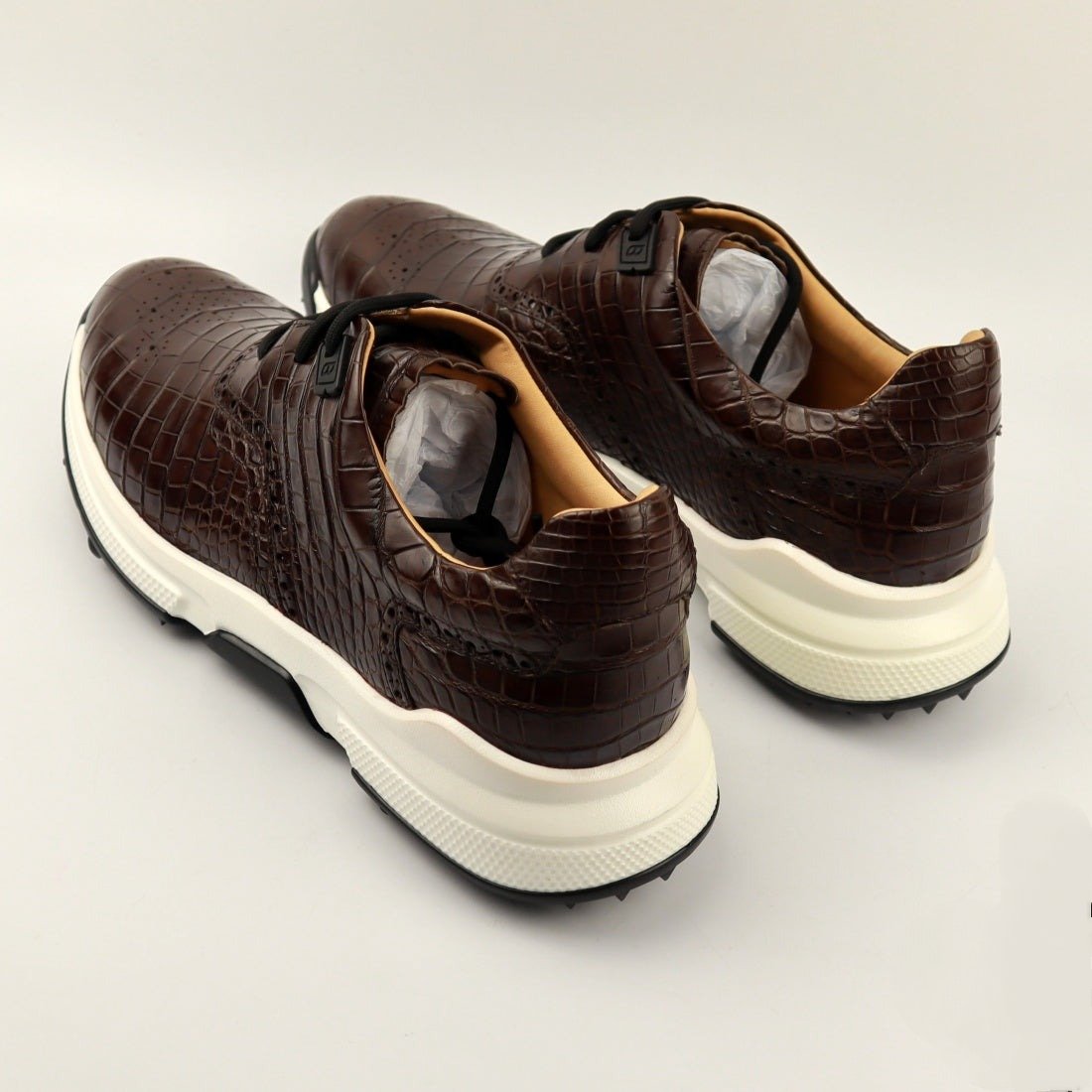 Men’s Golf Shoes Genuine Crocodile Alligator Skin Leather Handmade